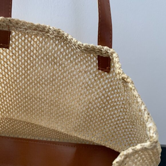 AB Woven Beach Shopper Everyday Large Capacity Tote Bag Handbag - Picture 4 of 13